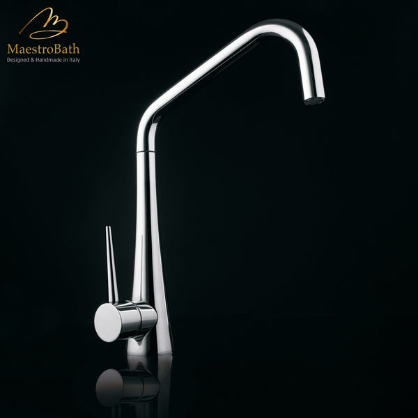 TINK D Chrome Modern Kitchen Faucet | Pull Out Dual Shower