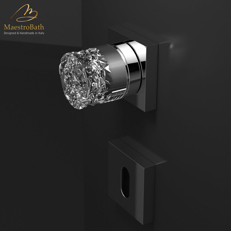 Luxury Crystal Door Handle | Chrome