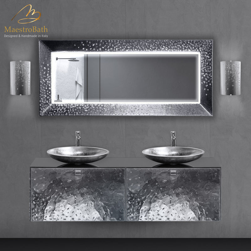 Murano Low Luxury Light Fixture | Silver
