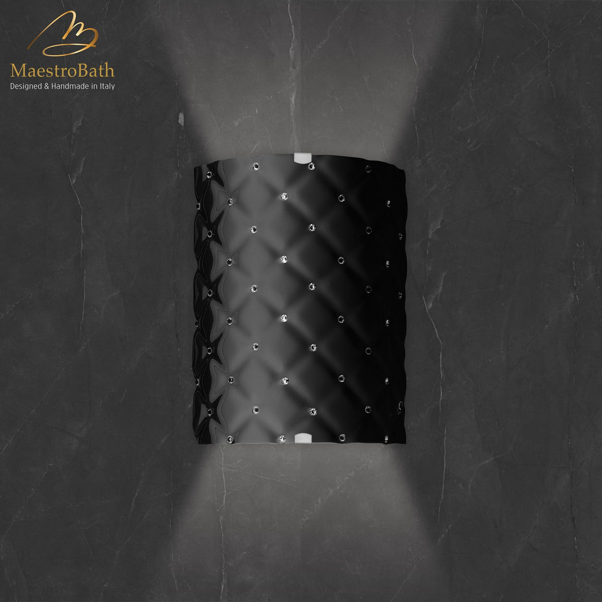 Moonlight Low Luxury Light Fixture, shown in black, 8.6 inch