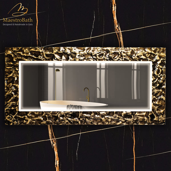 Lucent Luxury LED Lighted Mirror | Black and Gold