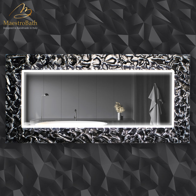 Artistic Luxury Mirror | Black and Silver