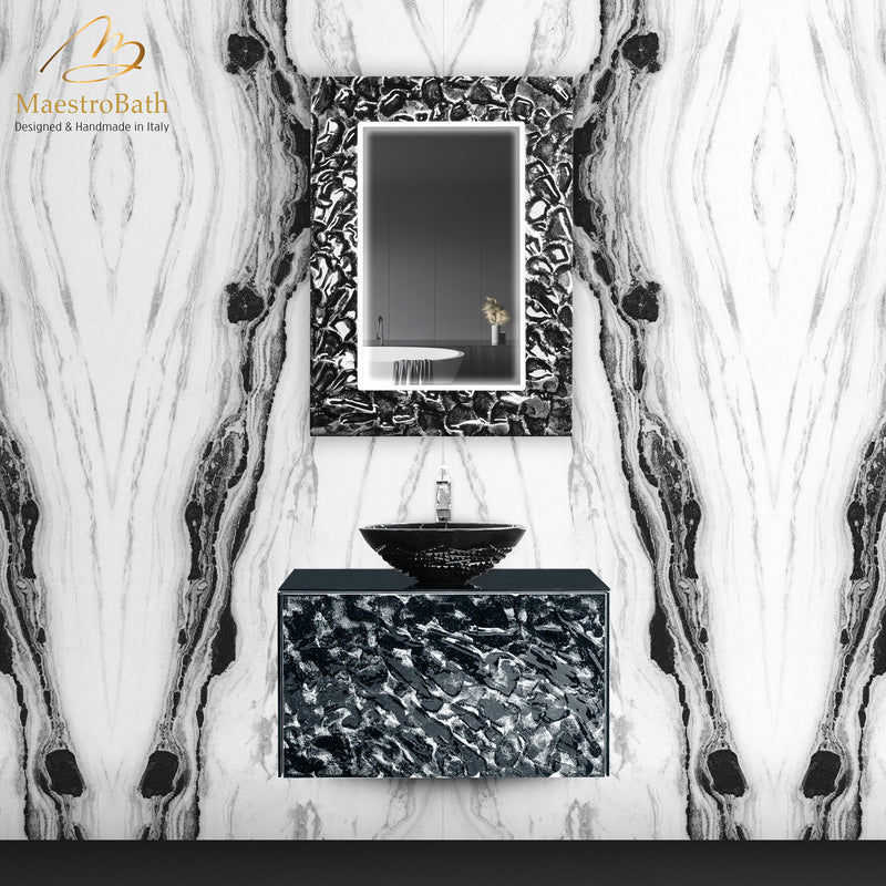 Luxury Murano Crystal Wallmount Bathroom Vanity