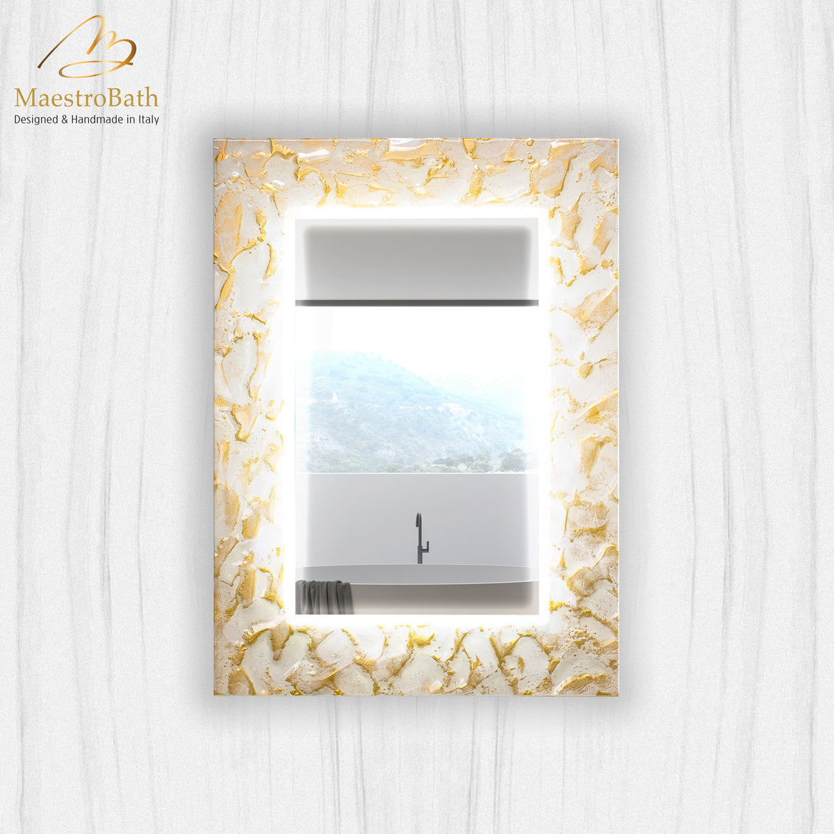 Artistic Luxury Mirror | White and Gold #color_white and gold