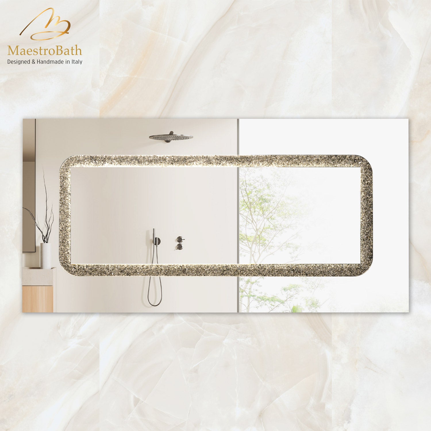 Cristallo Luxury Double Vanity Mirror | Bronze #color_clear/bronze