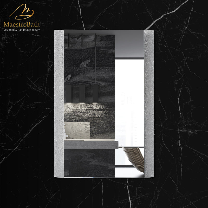 Cristallo Luxury Single Vanity Mirror | White Crystal