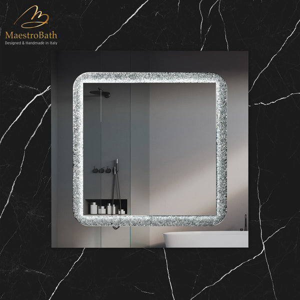 Cristallo Luxury Single Vanity Mirror | Ice
