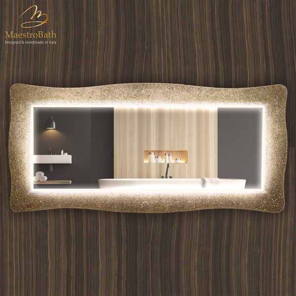 Lucent Luxury Crystal Double Vanity Mirror LED | Sand