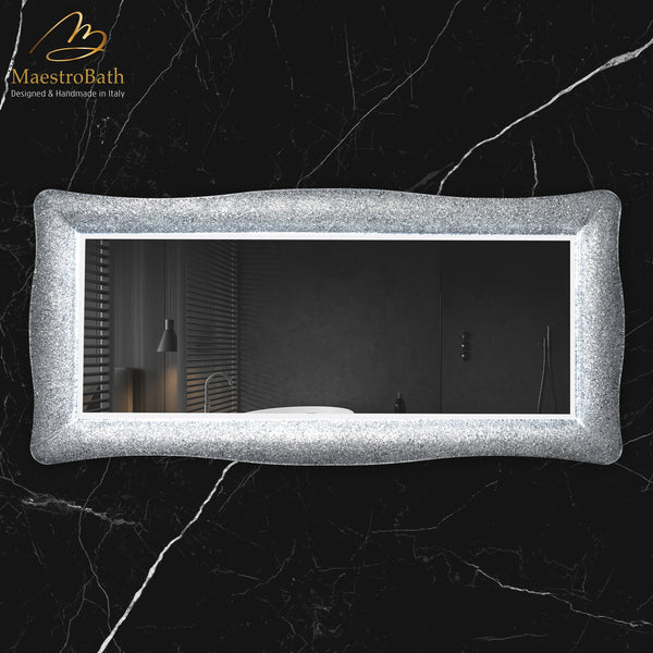 Lucent Luxury Crystal Double Vanity Mirror LED | Silver