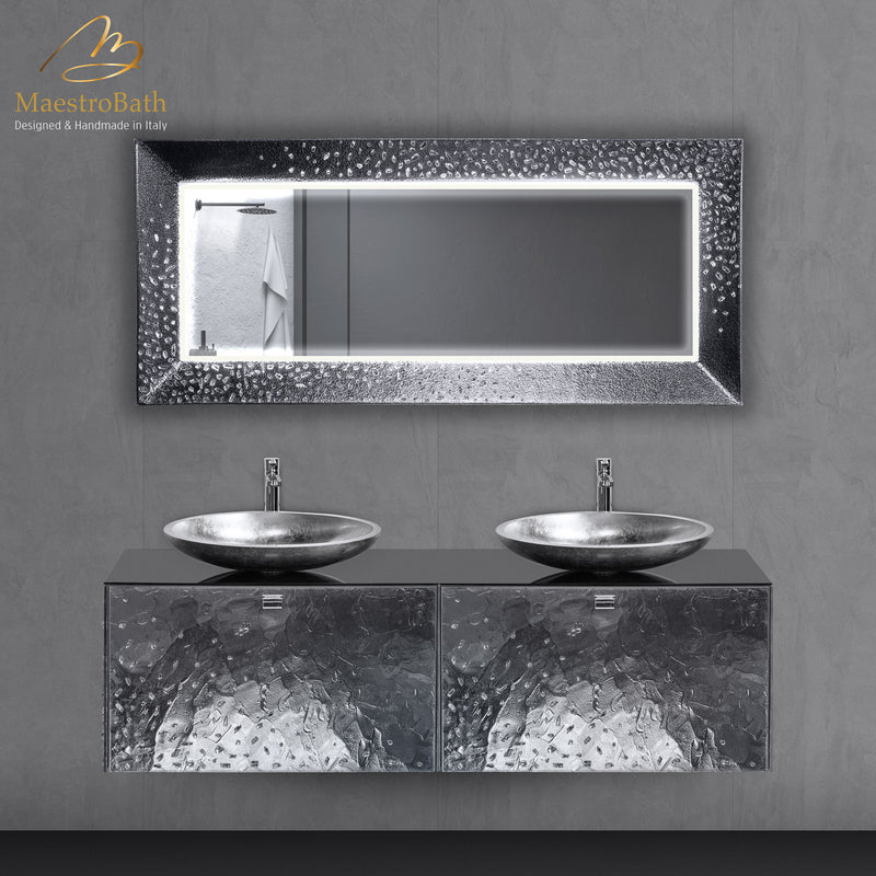 Murano Luxury Double Vanity Mirror | Silver