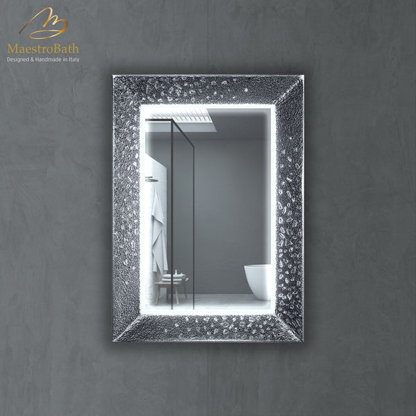 Murano Luxury Single Vanity Mirror | Silver