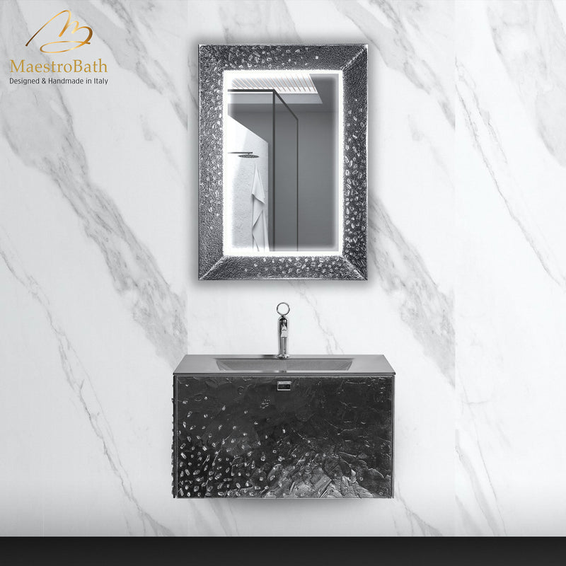 Luxury Murano Glass Wallmount Bathroom Vanity
