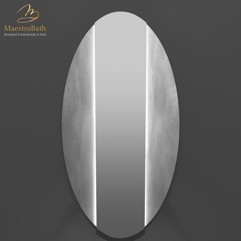 Ruffle Luxury LED Backlit Mirror | Silver Leaf