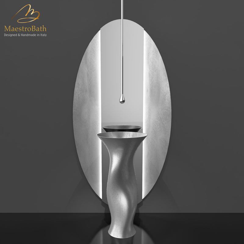 Ruffle Luxury LED Backlit Mirror | Silver Leaf