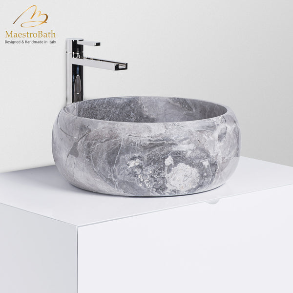 Anatara Veli Natural Stone luxury vessel Sink | Grey-Taupe