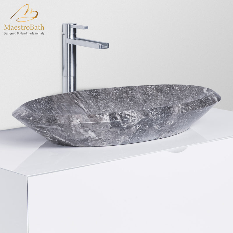 Sundari Infinity Natural Stone luxury vessel sink | Grey-Taupe