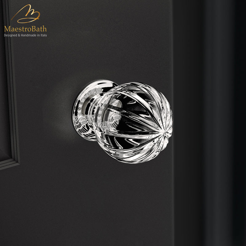 Royal Crystal Door Knob | Clear/Chrome