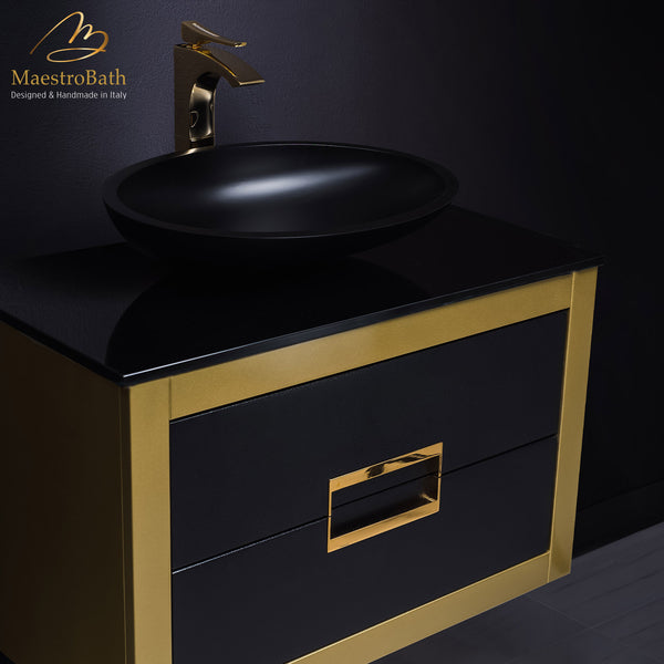 Gold 32 inch bathroom vanity with top