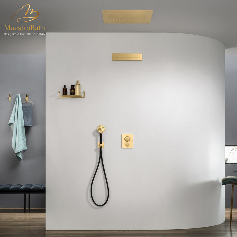 Flusso Complete Shower Set | Brushed Gold