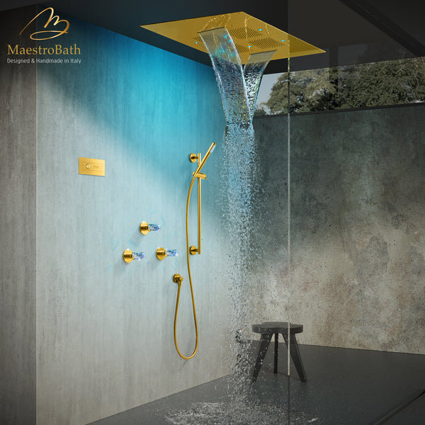 Lux Complete Shower Set | Polished Gold