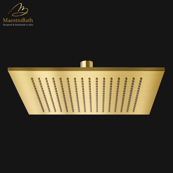 Square Shower Head 300x300 mm | Brushed Gold