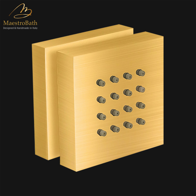 Orientable Square Lateral Body Jet | Brushed Gold