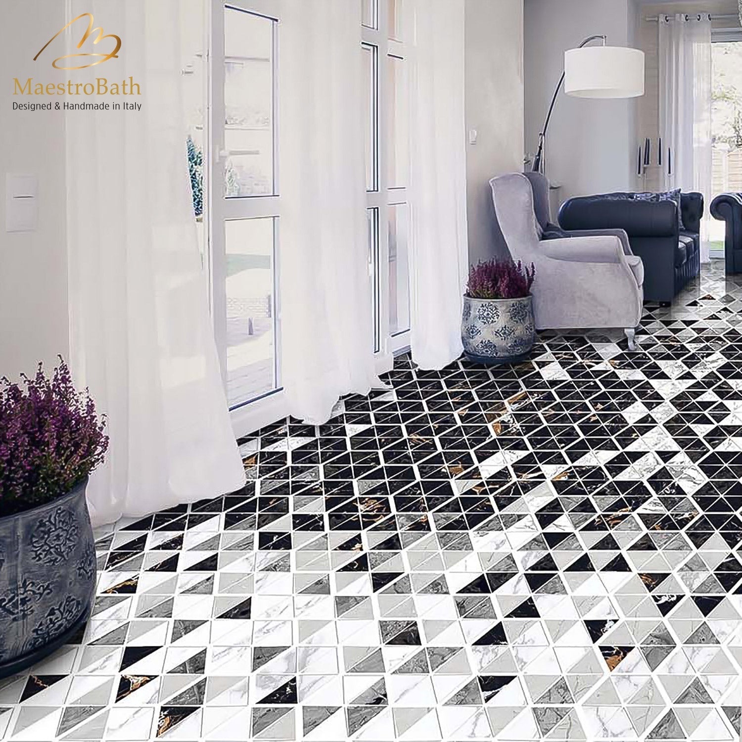 特級　Black & White Premium 12years old Diamond Luxury Tile | Black and White