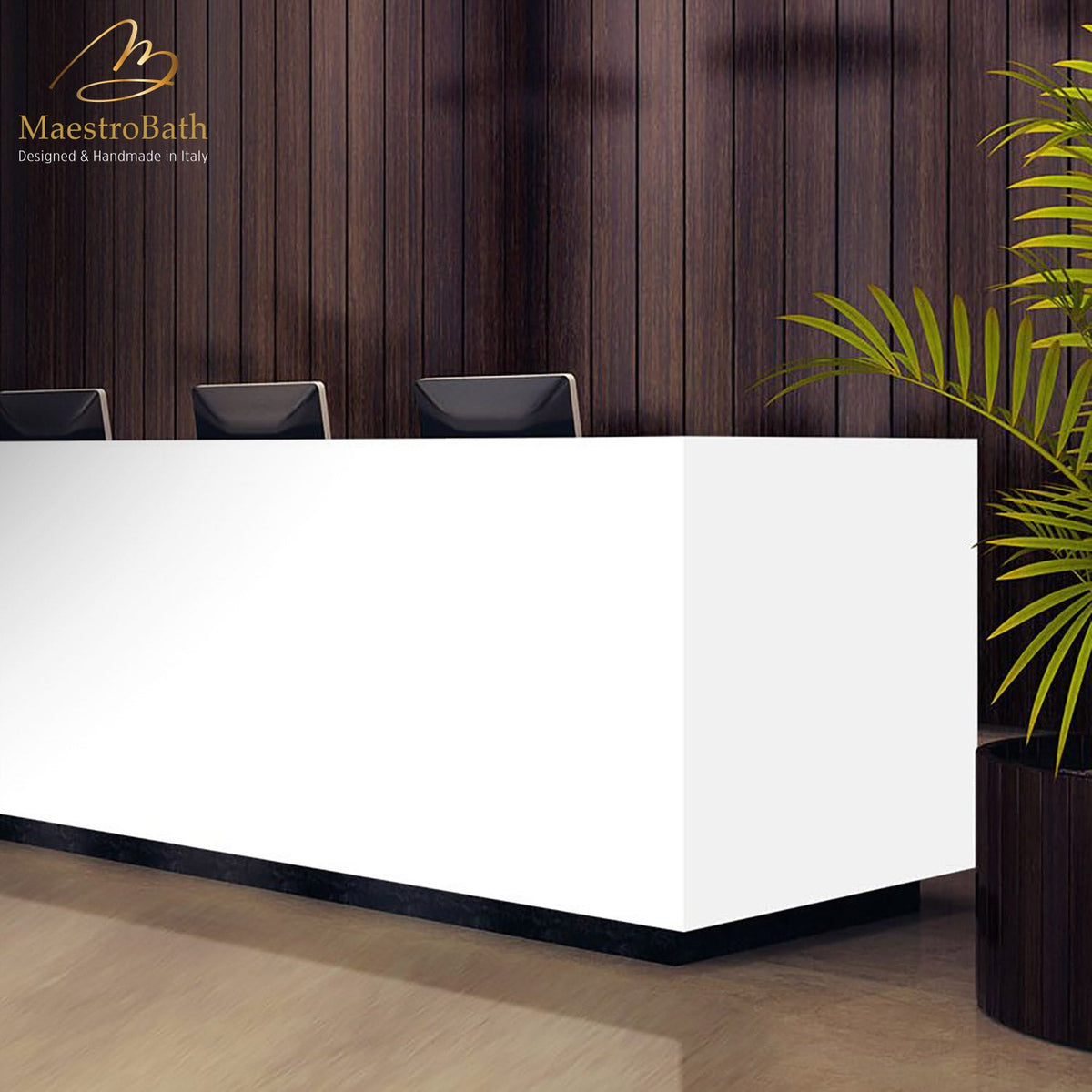 Ice Luxury Tile, shown in white, 62.9 inch by 31.4 inch per panel