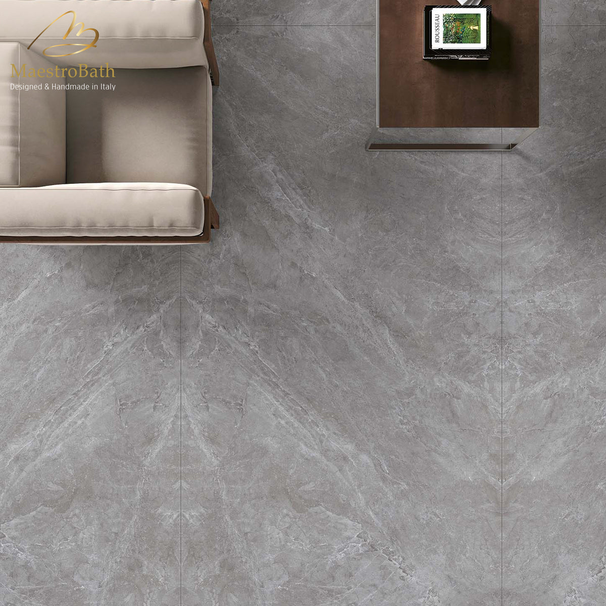 Tundra Luxury Tile, shown in gray, 125.9 inch by 62.9 inch per panel
