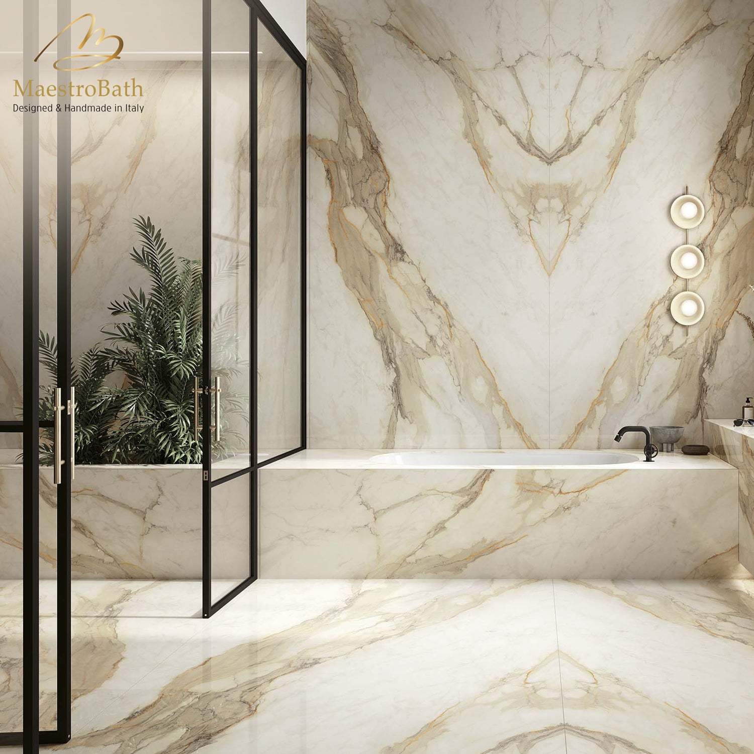 Calacatta Luxury Tile | White and Gold, image size:1500x1500