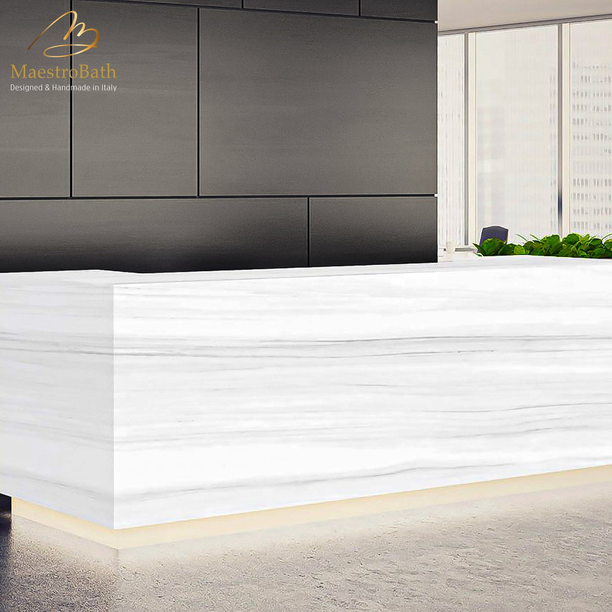 Nova Luxury Tile, shown in white, 62.9 inch by 31.4 inch per panel