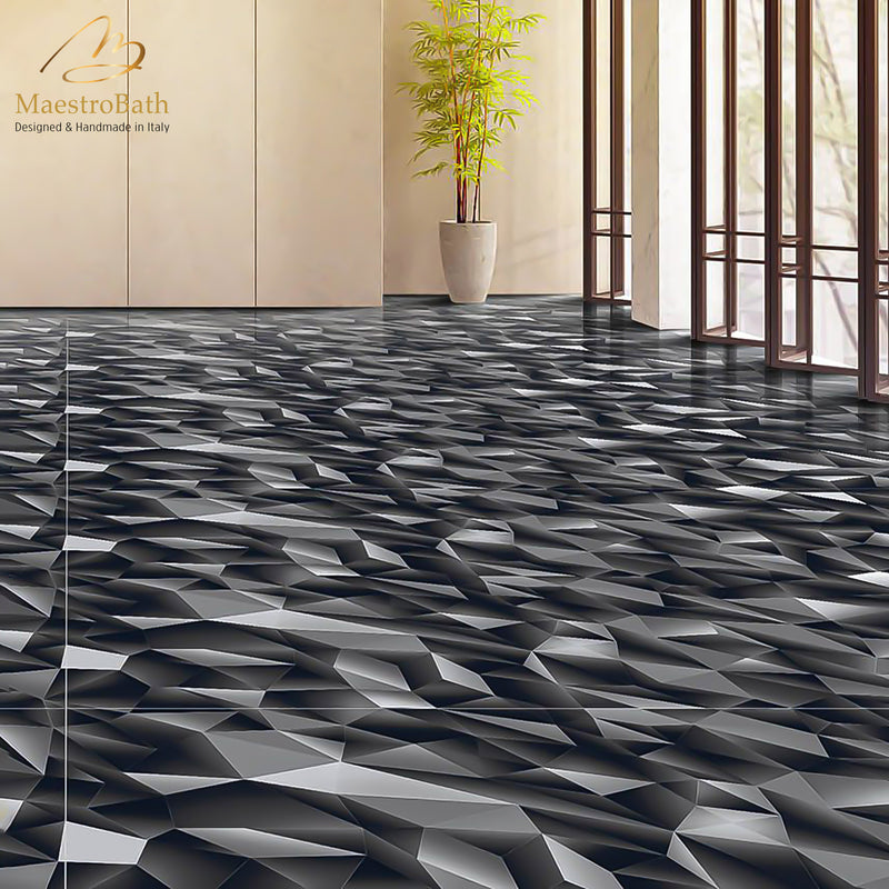 Polygon Luxury Tile | Black