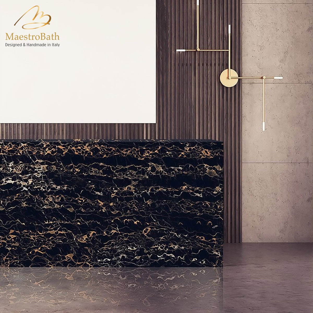 Port Luxury Tile, shown in black, 62.9 inch by 31.4 inch per panel