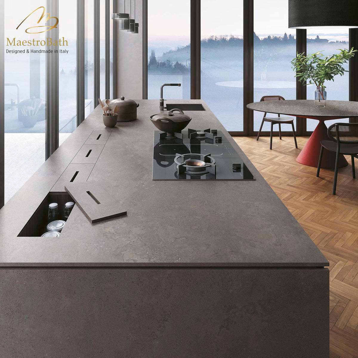 Buxy Luxury Tile, shown in cream, 125.9 inch by 62.9 inch per panel
