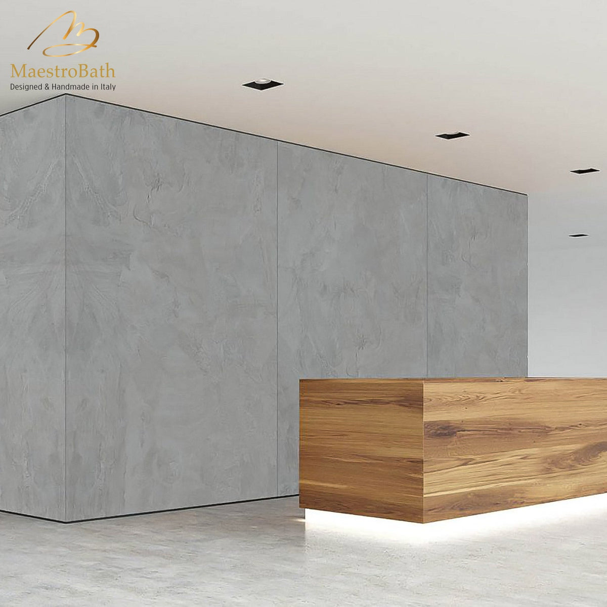 Wolf Luxury Tile, shown in gray, 62.9 inch by 31.4 inch per panel