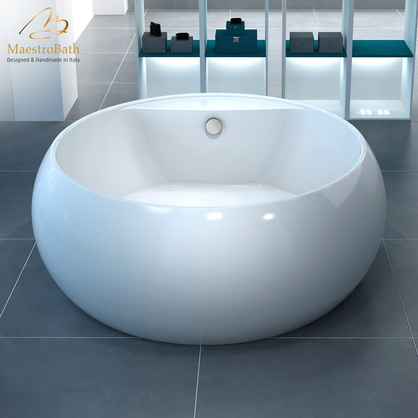 Isabella Modern Round Bathtub| White