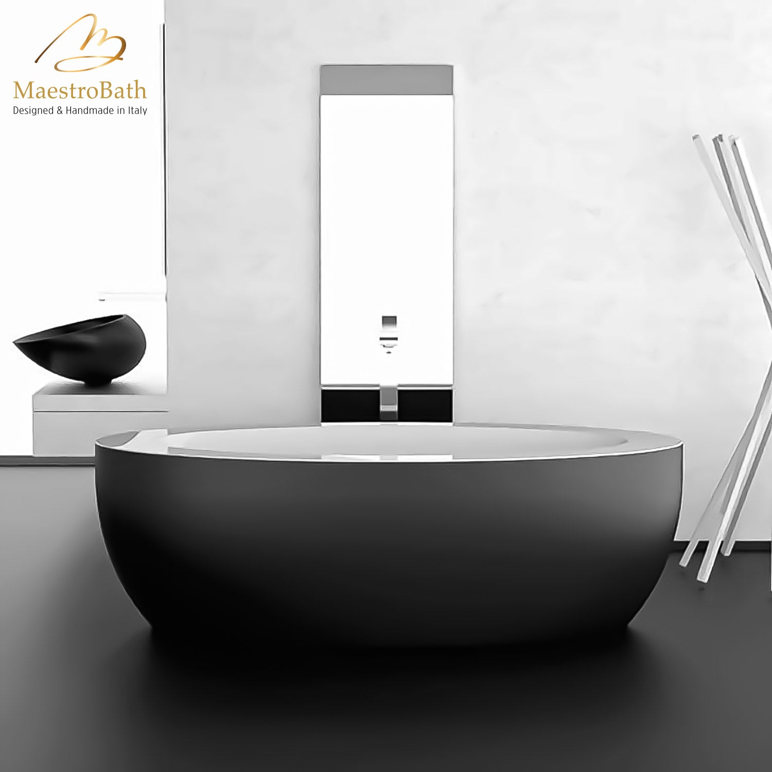 Modern Oval Bathtub | Black