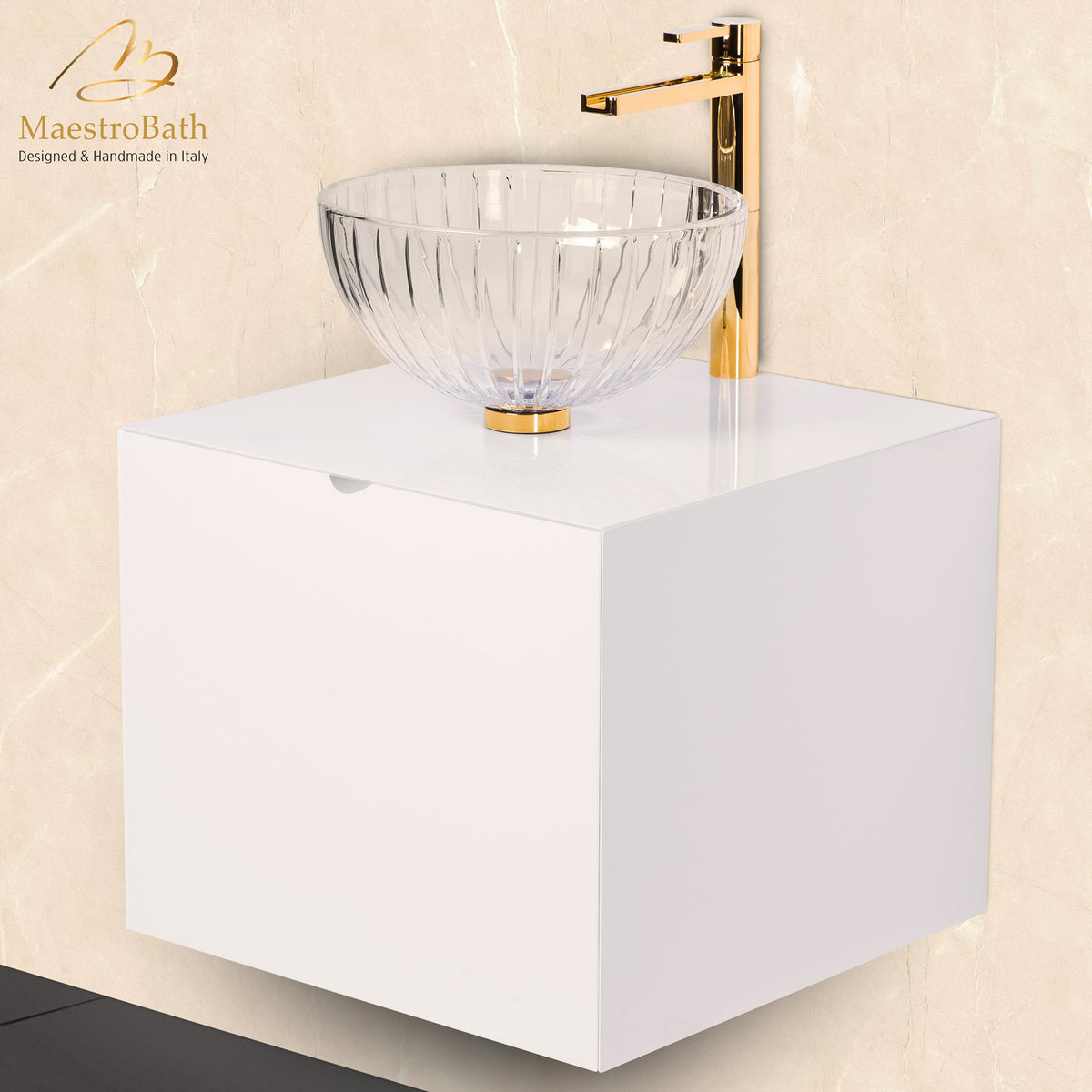 Wood bathroom vanity, shown in white, 20 inch wide, made of solid wood #color_white