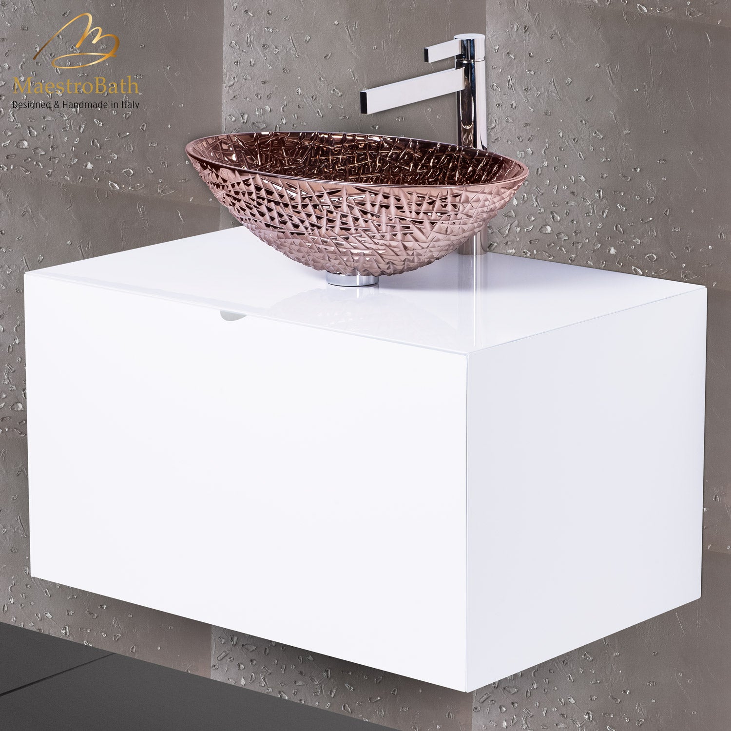 Dora White Lacquered Bathroom Vanity 30 Inch #color_white and chrome