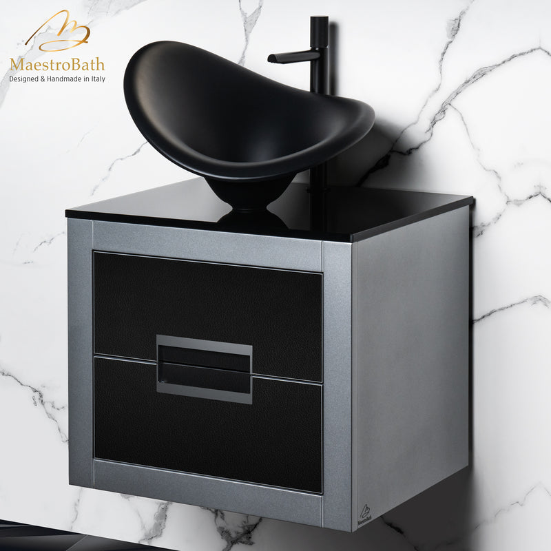 Modern Bathroom Hardware Kit Includes Leather Wall Mount Toilet