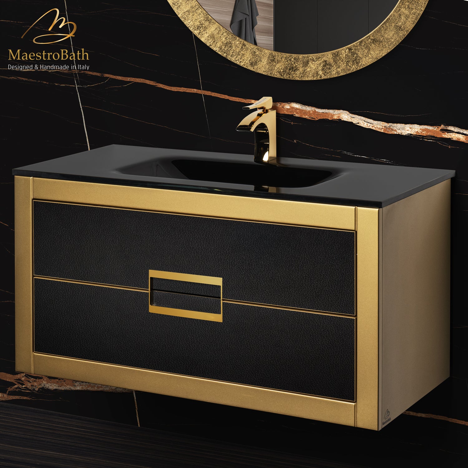 Danya Leather Modern Bathroom Vanity 40 Inch #Size_40"