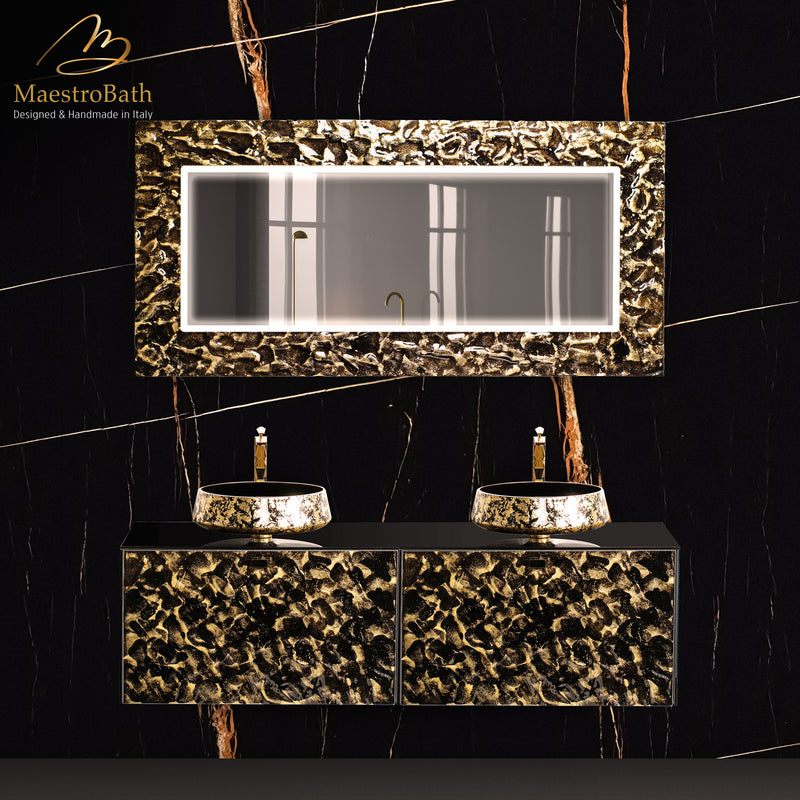 High-end Murano Crystal Bathroom Double Vanity