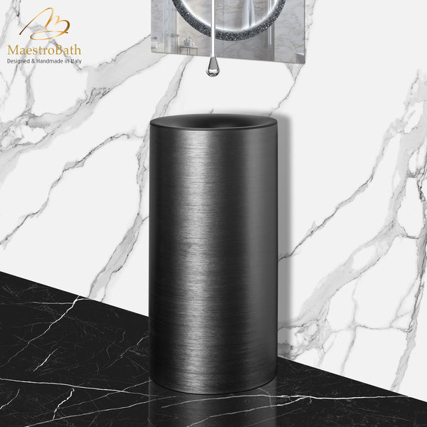 Parma Metropole Modern Free Standing Bathroom Sink Anthracite Black