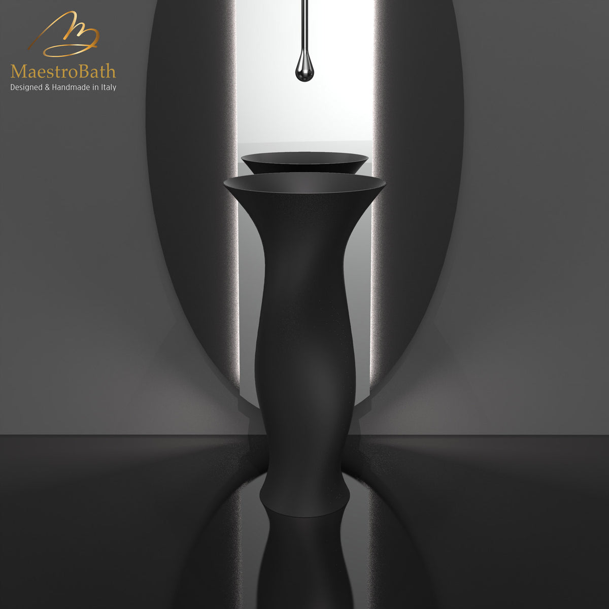 Ruffle Pedestal Sink | Black #color_black