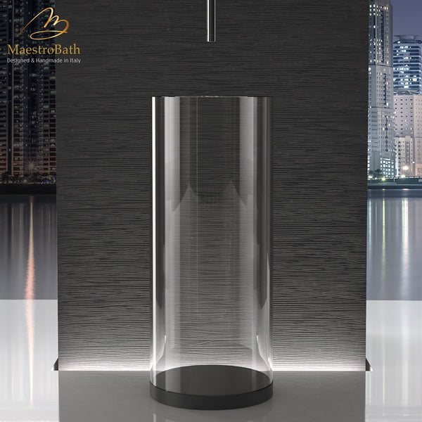 Capsule Luxury Pedestal Sink | Back/Clear